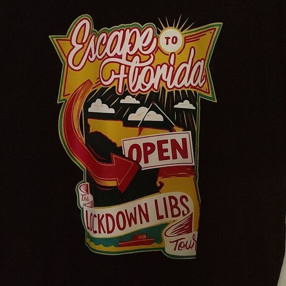 Gov. Ron DeSantis'  'Escape to Florida' t shirt  The Lockdown Libs Tour  Sz XL - Picture 2 of 6